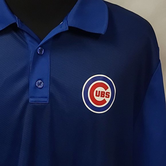 Genuine Merchandise Mens 2XL Blue Stripe MLB TX3 Cool Chicago Cubs Polo Shirt - Picture 3 of 10